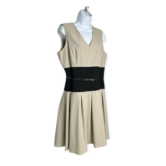 Calvin Klein Sleeveless Color Block Fit & Flare Dress - Picture 3 of 8
